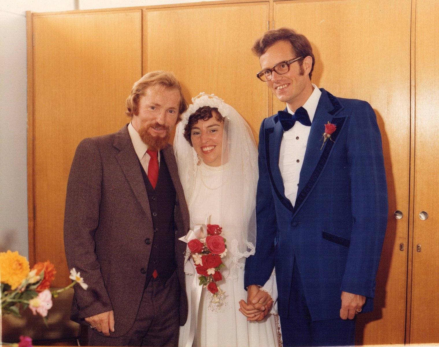 14 Ronald & Stanlin Laughlin with friend on their wedding day.jp